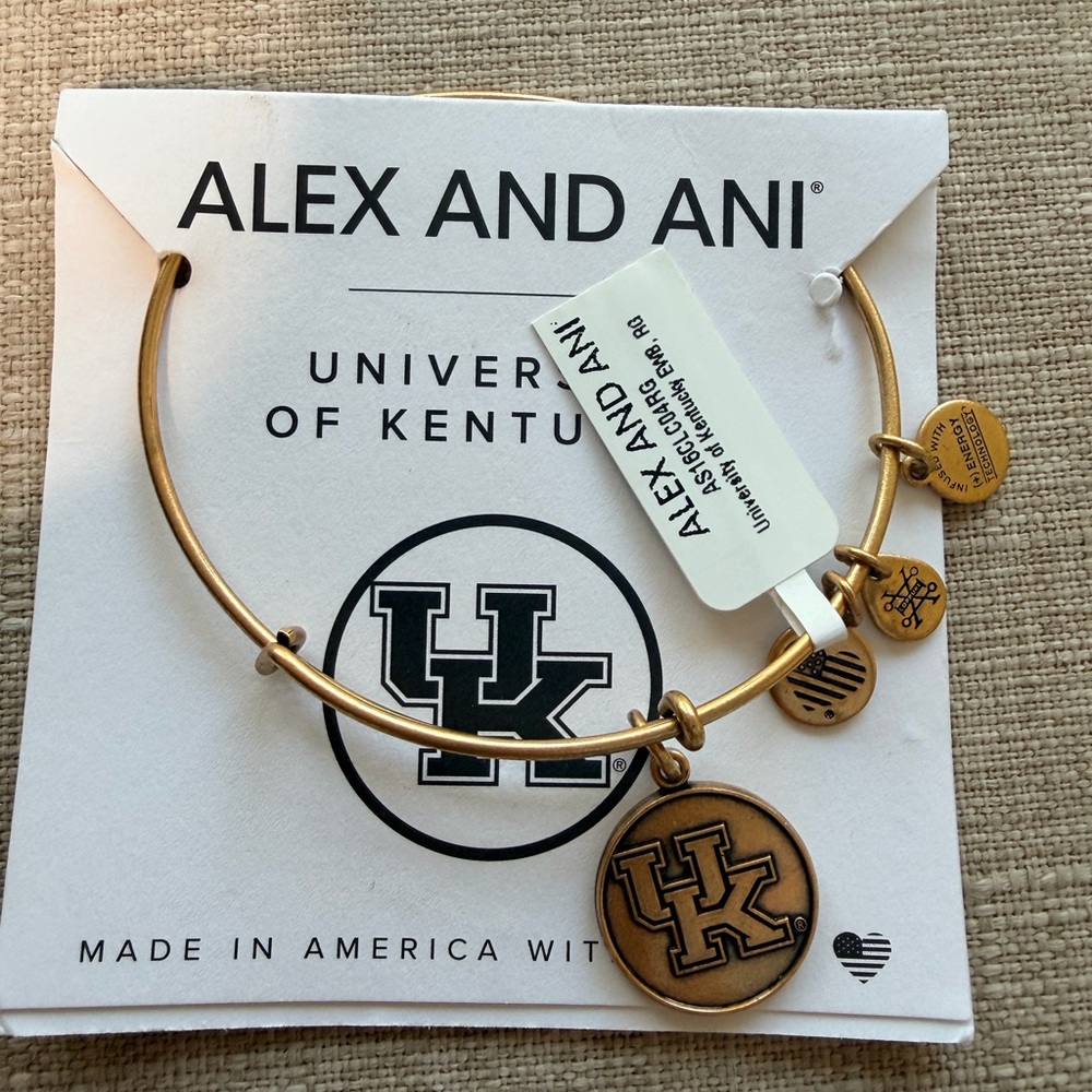 Alex and Ani Gold University of Kentucky Charm Bracelet NWT